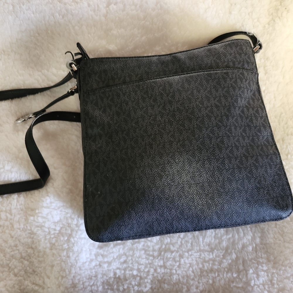 Michael Kors Black and Dark Gray MK Logo Crossbody - Picture 2 of 4